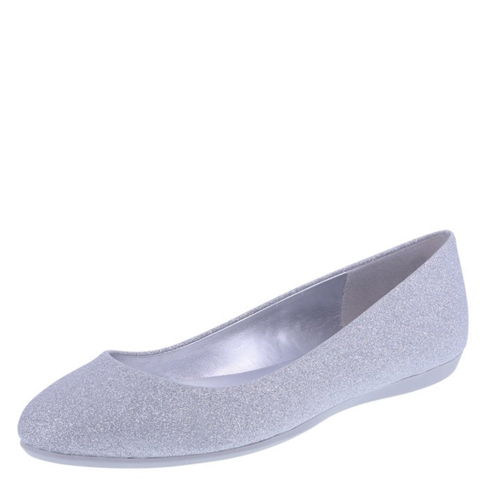 American Eagle Silver Glitter Ballet Flats (Sz 8)